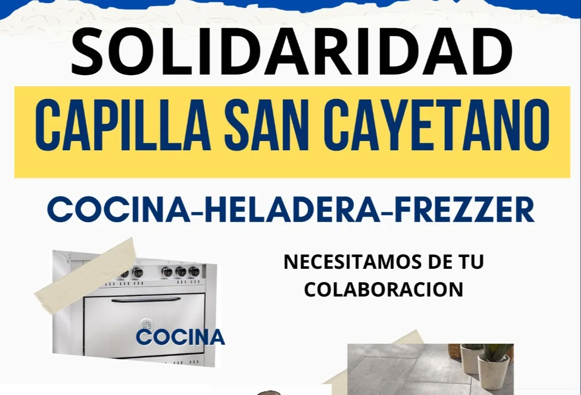 Campaña solidaria para equipar el salón comunitario de la Capilla San Cayetano