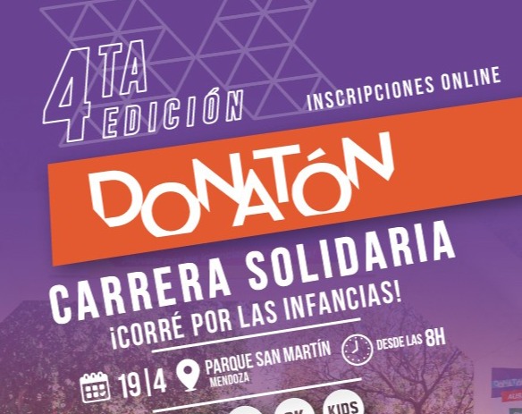 Se viene la cuarta edición de Donatón: ¡Corré por las infancias mendocinas!
