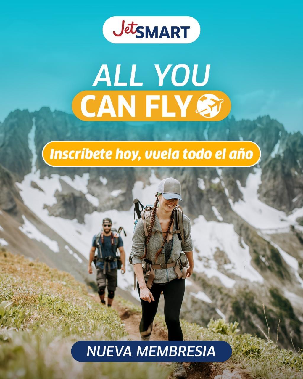 JetSMART innova lanzando “All You Can Fly”, su nueva membresía anual para volar ilimitado por Sudamérica - Imagen 1